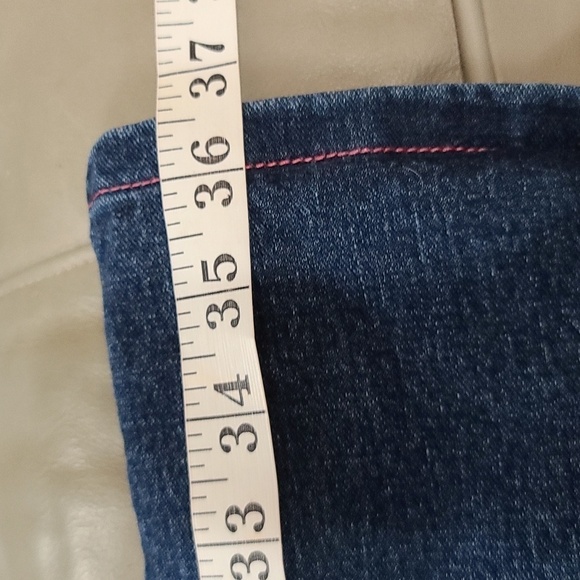 CJ Jeans Womens Denim Skirt Ankle Length Maxi Modest Darker Wash Size 12 EUC - Picture 11 of 12